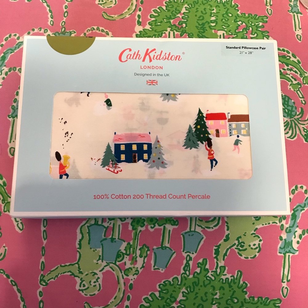 Cath Kidston London Snow Day Standard Pillowcases Cotton New